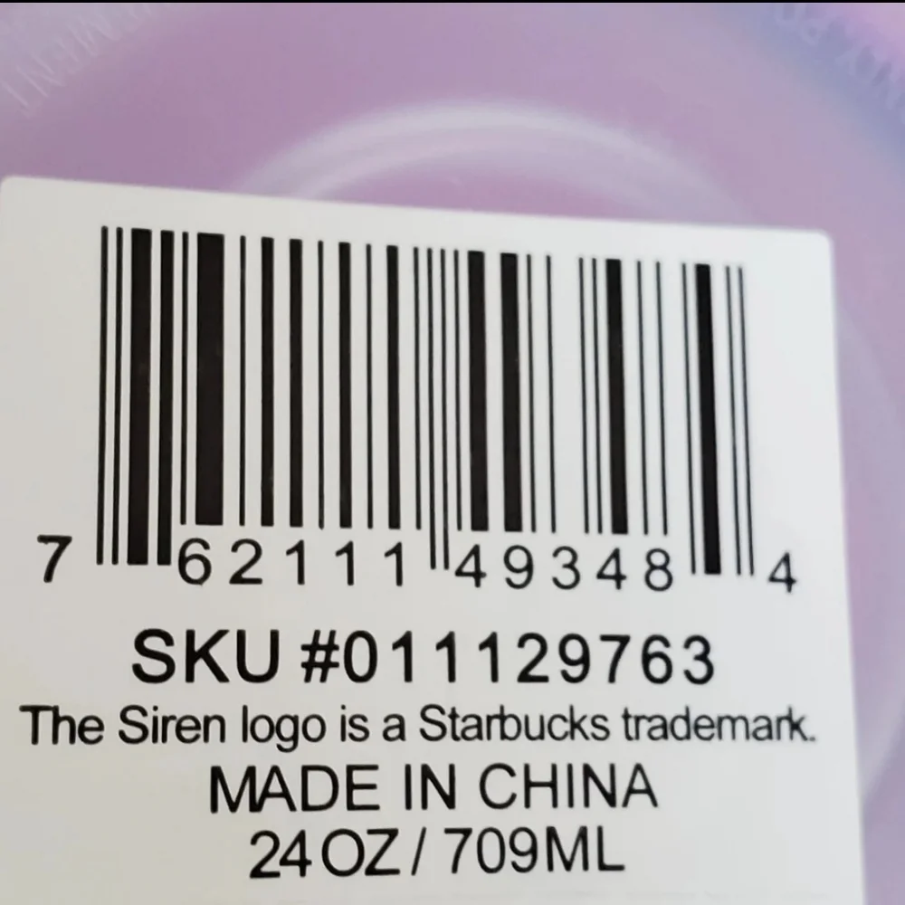 Starbucks 2022 Unicorn Iridescent Grid 24oz Cold Cup Tumbler NWT - Picture 5 of 5